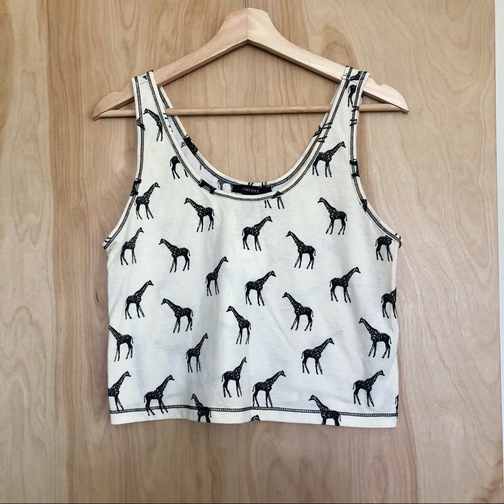 Giraffe tank top cropped tank top